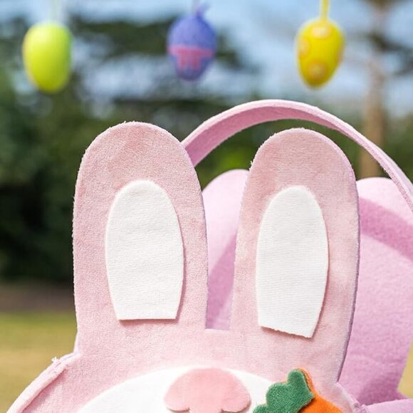Easter Bunny Basket - Rabbit Bucket Tote for Easter Egg Hunts - Picture 4 of 5
